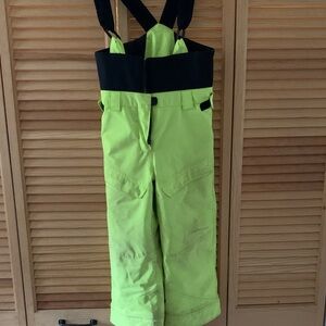 Obermeyer Neon Green Snow Pants with Black Straps